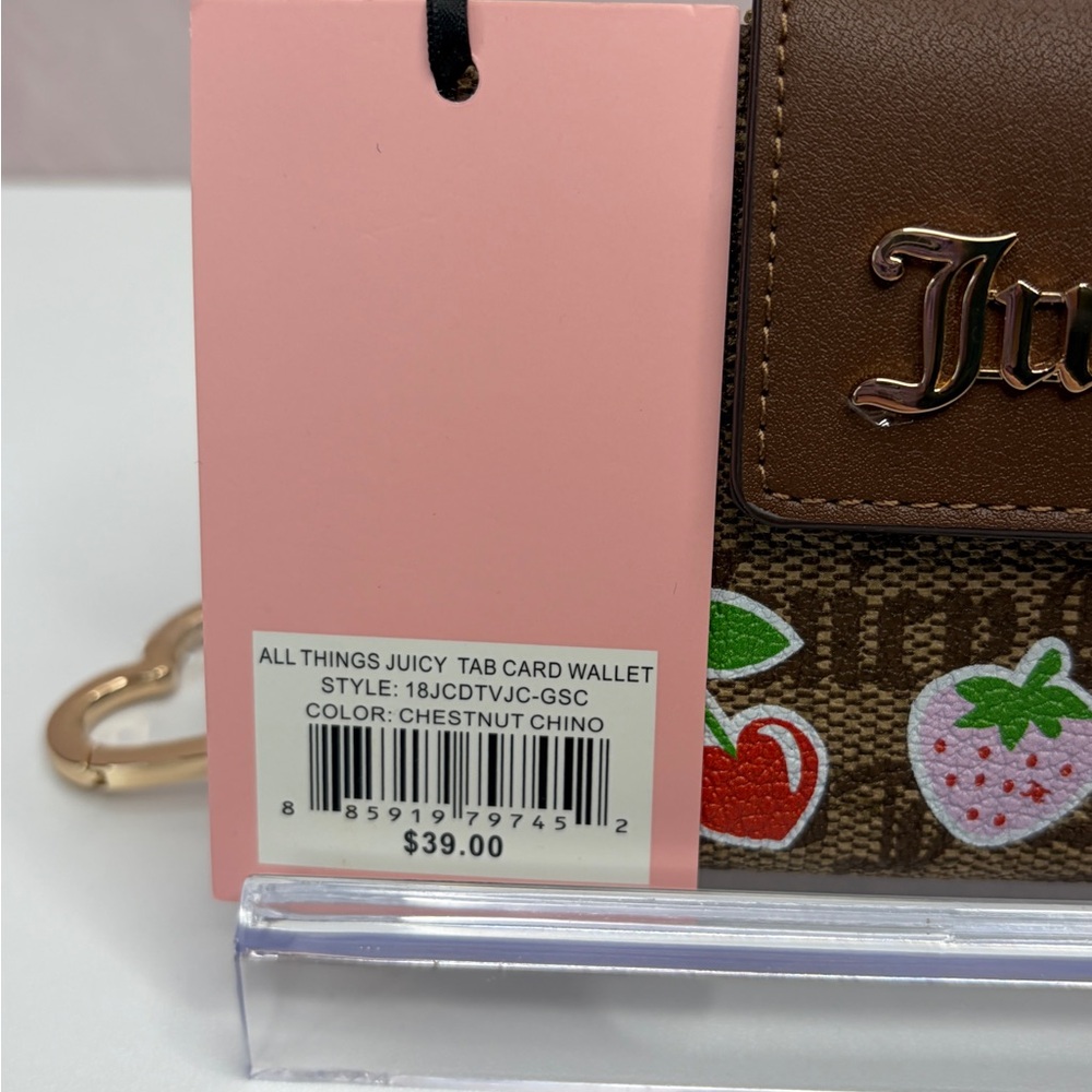 Juicy Couture All Things Juicy Tab Card Wallet Chestnut Chino - Picture 3 of 14